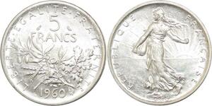 R3136 France 5 Francs Semeuse Roty 1960 Sortie Rouleau Argent FDC -> Make Offer