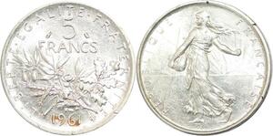 R3142 France 5 Francs Semeuse Roty 1961 Sortie Rouleau Argent FDC -> Make Offer
