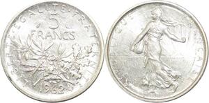 R3153 France 5 Francs Semeuse Roty 1962 Sortie Rouleau Argent FDC -> Make Offer