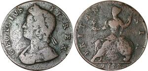 R3180 United Kingdom 1/2 Penny George II 1733 -> Make Offer