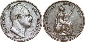 R3186 United Kingdom Farthing William IV 1837 -> Make Offer