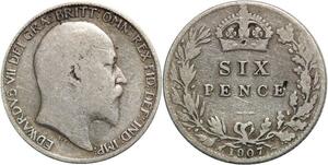 R3193 United Kingdom 6 Pence Edward VII 1907 Silver -> Make Offer