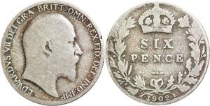 R3194 United Kingdom 6 Pence Edward VII 1902 Silver -> Make Offer