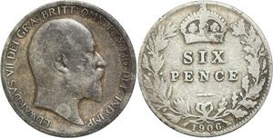 R3196 United Kingdom 6 Pence Edward VII 1906 Silver -> Make Offer