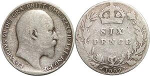 R3197 United Kingdom 6 Pence Edward VII 1909 Silver -> Make Offer