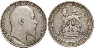 R3201 United Kingdom Shilling Edward VII 1902 Silver -> Make Offer
