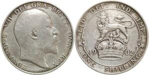 R3203 United Kingdom Shilling Edward VII 1902 Silver -> Make Offer