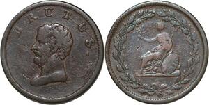 R3207 United Kingdom Essex Walthamstow Half Penny Brutus 1809-11 -> Make Offer