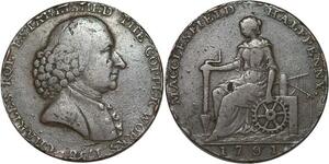 R3222 United Kingdom Cheshire Macclesfield Half Penny Charles Roe 1791 ->M Offer