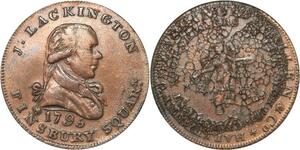 R3232 United Kingdom Half Penny James Lackington 1795 -> Make Offer