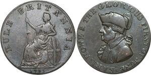 R3240 United Kingdom Hampshire Emsworth Half Penny Richard Howe 1795 -> M Offer