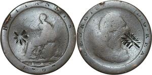 R3245 United Kingdom Penny George I 1797 Chinese Countermark  -> Make Offer