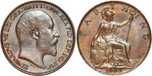 R3257 United Kingdom Farthing Edward VII 1903 AU+++ -> Make Offer