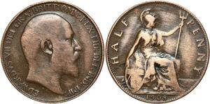 R3262 United Kingdom 1/2 Penny Edward VII 1908 -> Make Offer