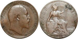 R3266 United Kingdom 1/2 Penny Edward VII 1908 -> Make Offer