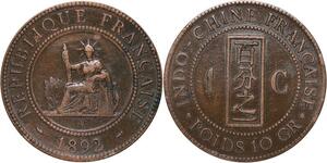 R3286 Indochina 1 Cent Liberty 1892 A Paris -> Make Offer