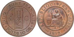 R3332 French Indochina 1 Cent Liberty 1892 A Paris -> Make Offer