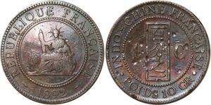 R3334 French Indochina 1 Cent Liberty 1892 A Paris -> Make Offer