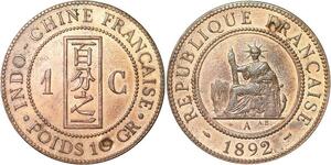 R3336 French Indochina 1 Cent Liberty 1892 A Paris XF+ -> Make Offer