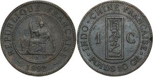 R3339 French Indochina 1 Cent Liberty 1892 A Paris -> Make Offer