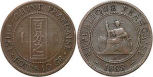 R3344 French Indochina 1 Cent Liberty 1888 A Paris -> Make Offer
