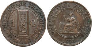 R3346 French Indochina 1 Cent Liberty 1888 A Paris XF++ -> Make Offer
