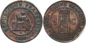 R3348 French Indochina 1 Cent Liberty 1889 A Paris -> Make Offer