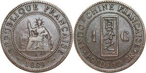 R3351 French Indochina 1 Cent Liberty 1889 A Paris -> Make Offer