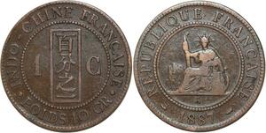 R3352 French Indochina 1 Cent Liberty 1887 A Paris -> Make Offer