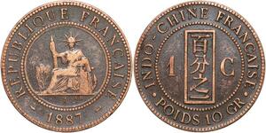R3356 French Indochina 1 Cent Liberty 1887 A Paris -> Make Offer