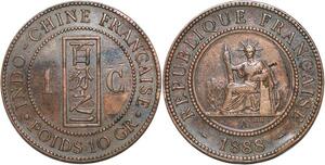 R3357 French Indochina 1 Cent Liberty 1888 A Paris XF+ -> Make Offer