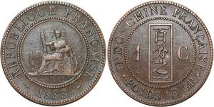 R3358 French Indochina 1 Cent Liberty 1885 A Paris AU -> Make Offer