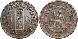 R3359 French Indochina 1 Cent Liberty 1888 A Paris -> Make Offer