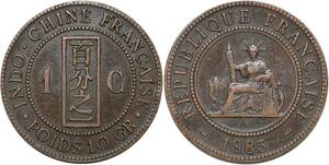 R3367 French Indochina 1 Cent Liberty 1885 A Paris -> Make Offer