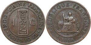 R3368 French Indochina 1 Cent Liberty 1886 A Paris -> Make Offer