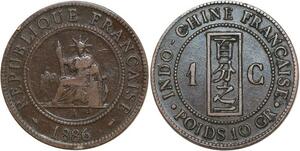 R3369 French Indochina 1 Cent Liberty 1886 A Paris -> Make Offer