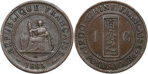 R3373 French Indochina 1 Cent Liberty 1885 A Paris -> Make Offer