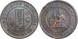 R3374 French Indochina 1 Cent Liberty 1885 A Paris -> Make Offer
