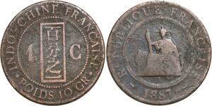 R3376 French Indochina 1 Cent Liberty 1887 A Paris -> Make Offer