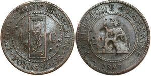R3377 French Indochina 1 Cent Liberty 1887 A Paris -> Make Offer