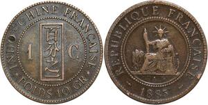 R3380 French Indochina 1 Cent Liberty 1885 A Paris -> Make Offer