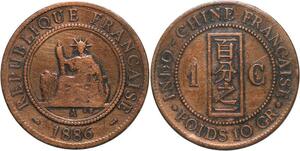 R3381 French Indochina 1 Cent Liberty 1886 A Paris -> Make Offer