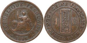 R3390 French Indochina 1 Cent Liberty 1885 A Paris -> Make Offer