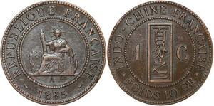 R3399 French Indochina 1 Cent Liberty 1885 A Paris AU-> Make Offer