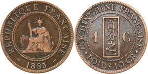 R3401 French Indochina 1 Cent Liberty 1885 A Paris -> Make Offer