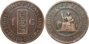 R3404 French Indochina 1 Cent Liberty 1885 A Paris -> Make Offer