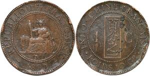 R3407 French Indochina 1 Cent Liberty 1892 A Paris -> Make Offer