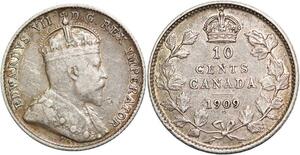 R3434 Canada 10 Cents Edward VII 1909 Silver -> Make Offer