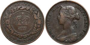 R3435 Rare Canada New Brunswick One Cent Victoria 1861-> Make Offer