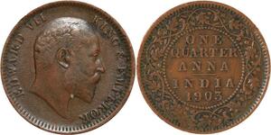 R3441 British India 1/4 Anna Edward VII 1903 Calcutta -> Make Offer